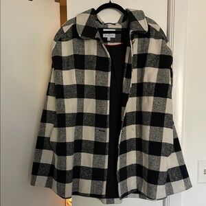 Eloquii Black and White Cape with Classic Check Design